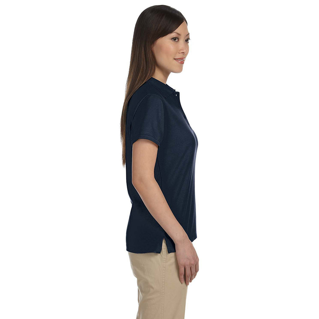 Harriton Women's Navy 5 oz. Blend-Tek Polo