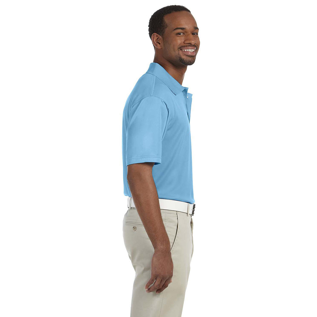 Harriton Men's Light Blue 4 oz. Polytech Polo