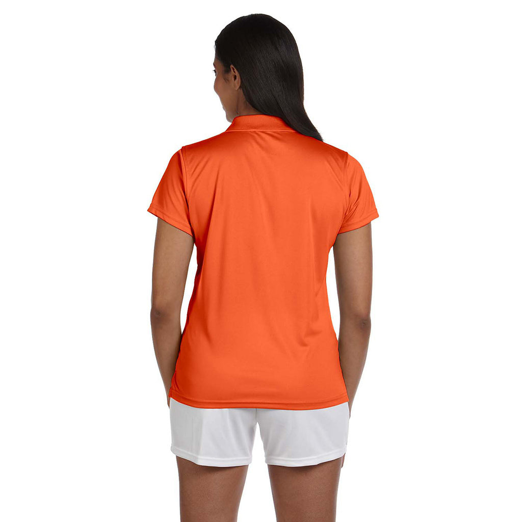 Harriton Women's Team Orange 4 oz. Polytech Polo