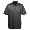 Harriton Men's Dark Charcoal Advantage IL Snap Placket Performance Polo