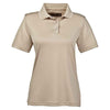 Harriton Women's Khaki Advantage IL Snap Placket Performance Polo