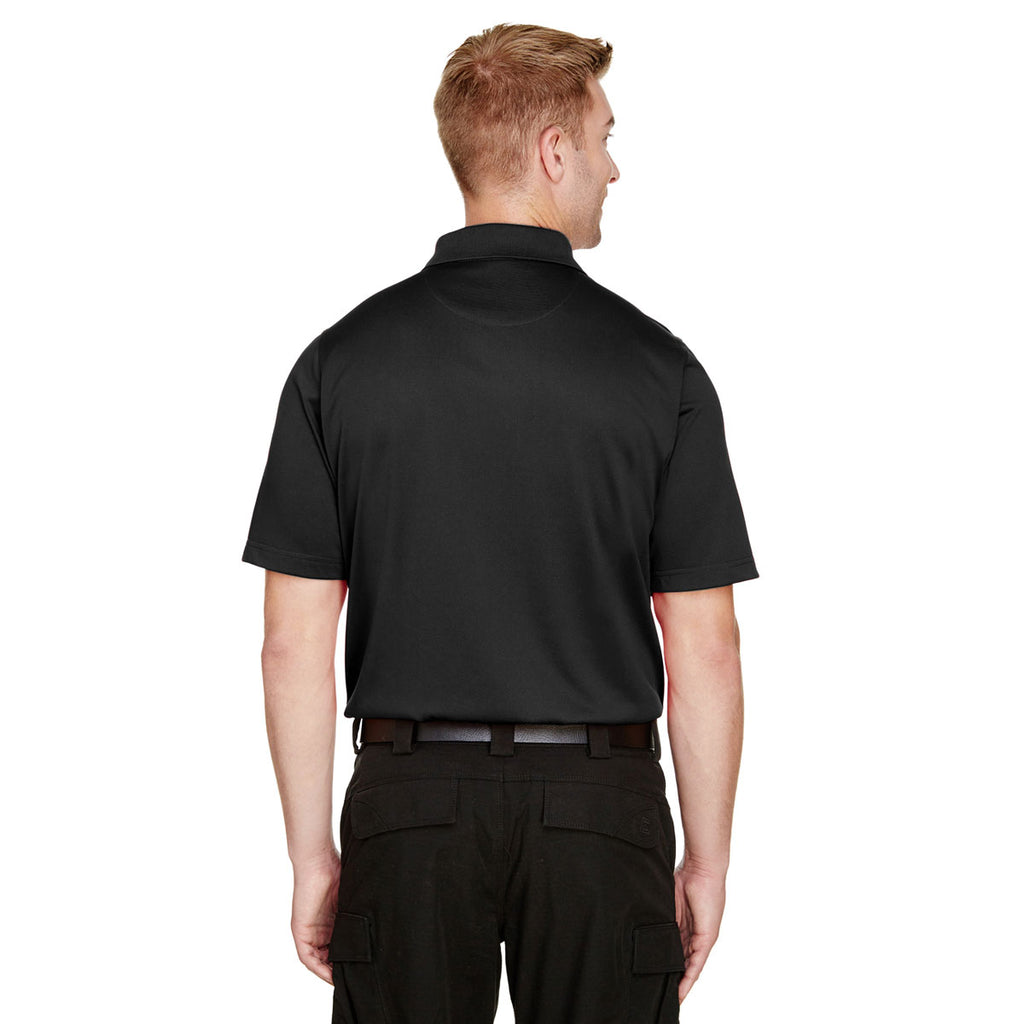 Harriton Men's Black Advantage Snag Protection Plus Polo