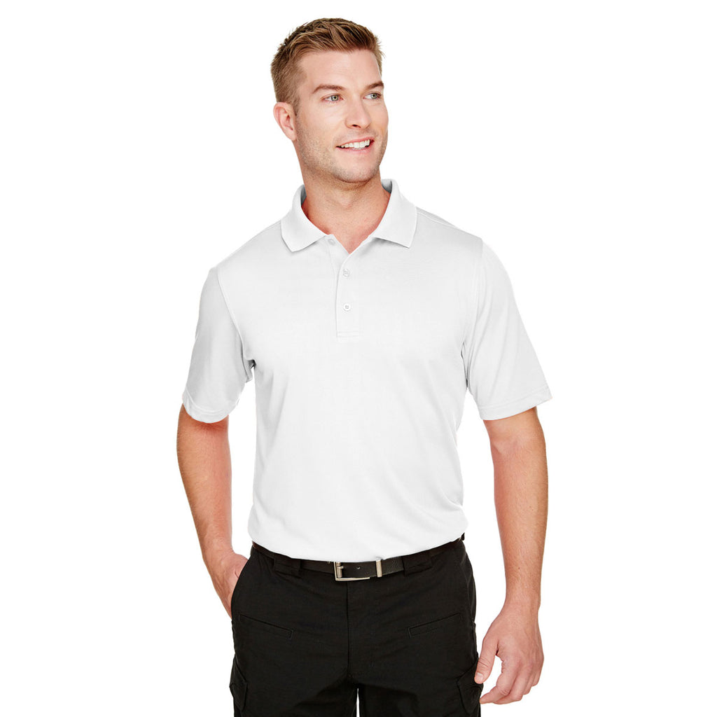 Harriton Men's White Advantage Snag Protection Plus Polo