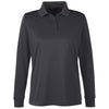 Harriton Women's Dark Charcoal Advantage Snag Protection Plus Long Sleeve Polo