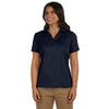 Harriton Women's Navy Micro-Pique Polo