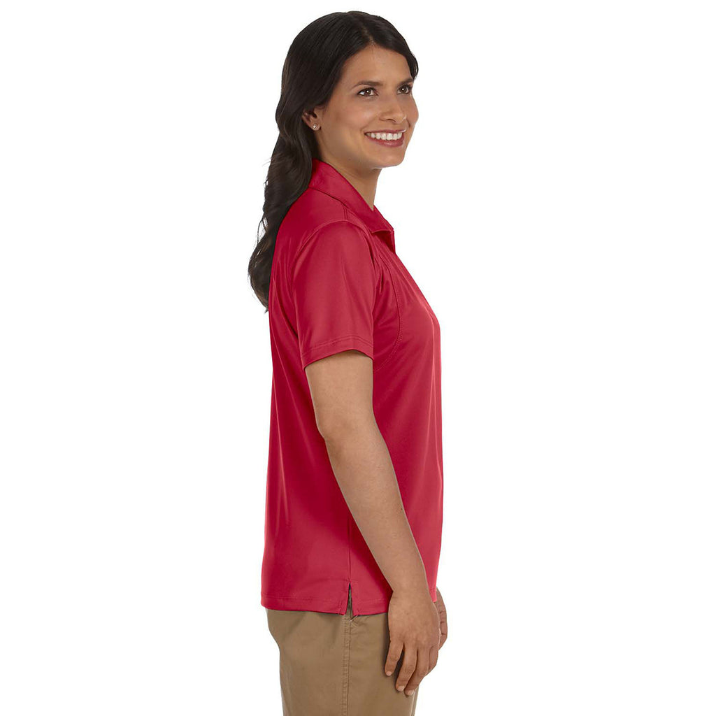 Harriton Women's Red Micro-Pique Polo