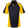 Harriton Men's Black/ Sunray Yellow/ Dark Charcoal Advantage Snag Protection Plus Colorblock Polo