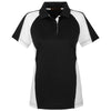 Harriton Women's Black/ White/ Dark Charcoal Advantage Snag Protection Plus Colorblock Polo