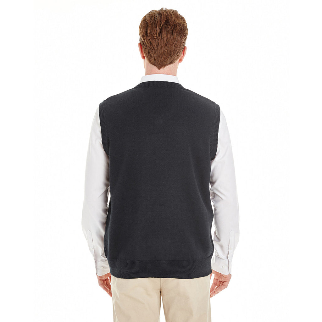 Harriton Men's Black Pilbloc V-Neck Sweater Vest