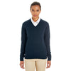 Harriton Women's Dark Navy Pilbloc V-Neck Sweater