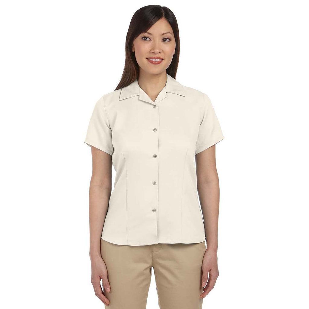 Harriton Women's Creme Bahama Cord Camp Shirt