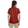 Harriton Women's Tile Red Bahama Cord Camp Shirt