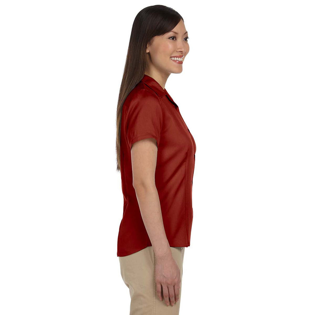 Harriton Women's Tile Red Bahama Cord Camp Shirt