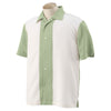 Harriton Men's Green Mist/Creme Two-Tone Bahama Cord Camp Shirt