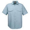 Harriton Men's Cloud Blue Key West Short-Sleeve Performance Staff Shirt