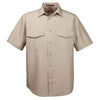 Harriton Men's Khaki Key West Short-Sleeve Performance Staff Shirt