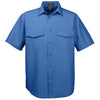 Harriton Men's Pool Blue Key West Short-Sleeve Performance Staff Shirt