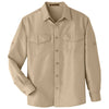 Harriton Men's Khaki Key West Long-Sleeve Performance Staff Shirt