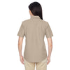 Harriton Women's Khaki Key West Short-Sleeve Performance Staff Shirt