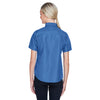 Harriton Women's Pool Blue Key West Short-Sleeve Performance Staff Shirt