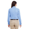 Harriton Women's Industry Blue Foundation 100% Cotton Long-Sleeve Twill Shirt with Teflon