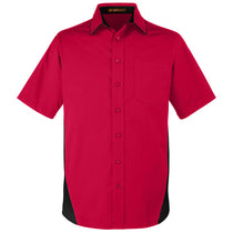 Harriton Men's Red/Black Tall Flash Colorblock Short Sleeve Shirt