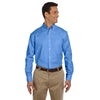 Harriton Men's French Blue Long-Sleeve Oxford with Stain-Release