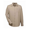 Harriton Men's Khaki Paradise Long-Sleeve Performance Shirt