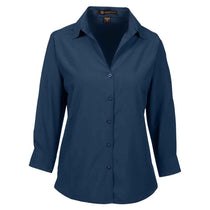 Harriton Women's Navy Paradise 3/4-Sleeve Performance Shirt