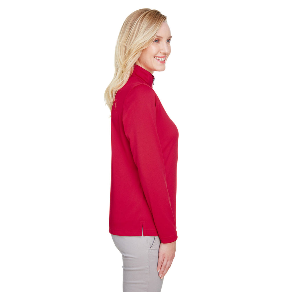 Harriton Women's Red Advantage Snag Protection Plus Quarter-Zip