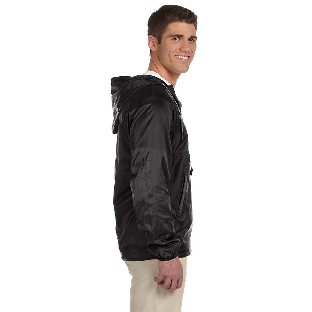 Harriton Men's Black Packable Nylon Jacket