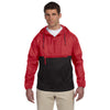 Harriton Men's Red/Black Packable Nylon Jacket