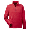 Harriton Men's Red 8 oz. Quarter-Zip Fleece Pullover