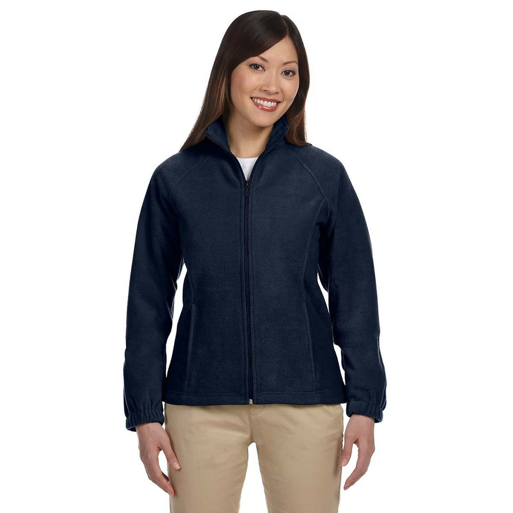 Harriton Women's Navy 8 oz. Full-Zip Fleece