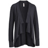 Expert Women's Black American Moca Drape Front Cardigan