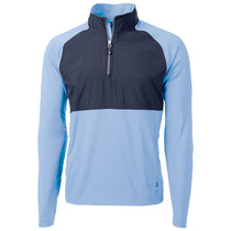 Cutter & Buck Men's Atlas/Navy Blue Adapt Eco Knit Hybrid Recycled Quarter Zip