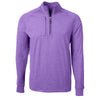 Cutter & Buck Men's College Purple Heather Adapt Eco Knit Heather Quarter Zip