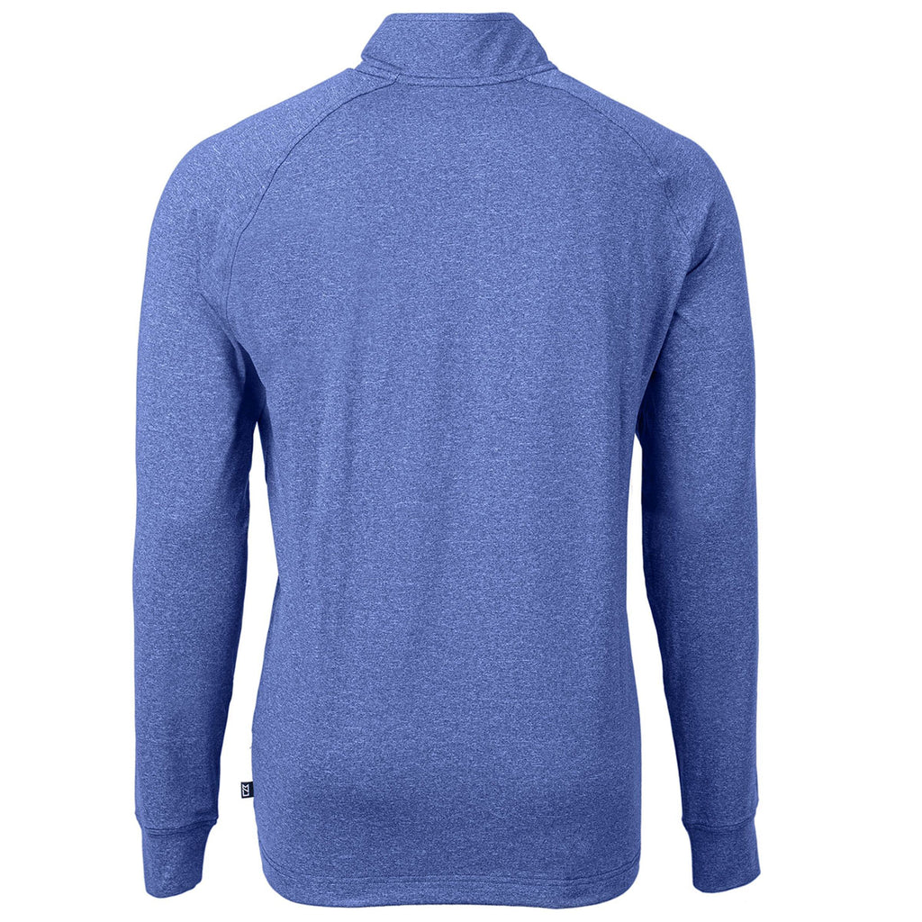 Cutter & Buck Men's Tour Blue Heather Adapt Eco Knit Heather Quarter Zip