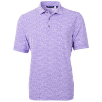 Cutter & Buck Men's College Purple Virtue Eco Pique Botanical Print Recycled Polo