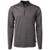 Cutter & Buck Men's Black/Elemental Grey Virtue Eco Pique Micro Strip Recycled Quarter Zip