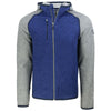 Cutter & Buck Men's Tour Blue Heather/Polished Heather Mainsail Full Zip Hooded Jacket