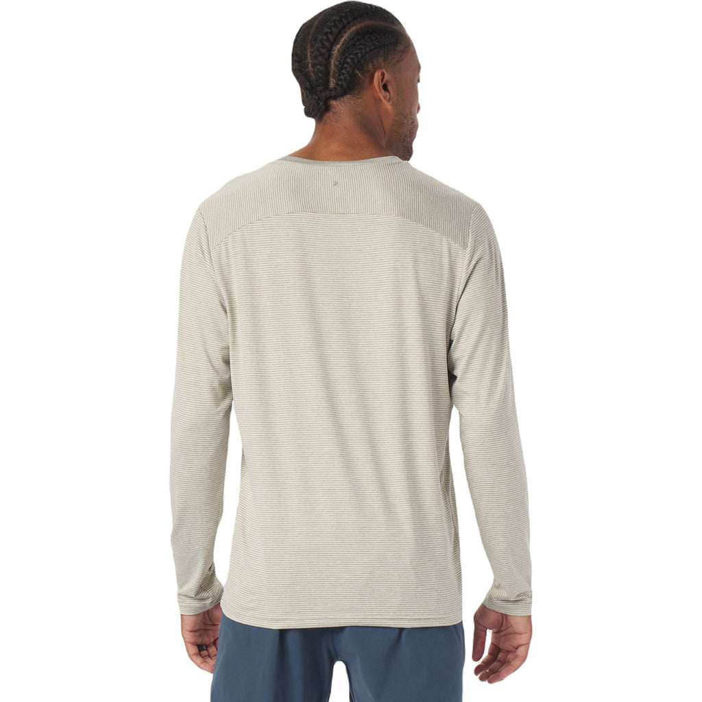 Glyder Men's Linen/Oatmilk Stripe Salton Long Sleeve