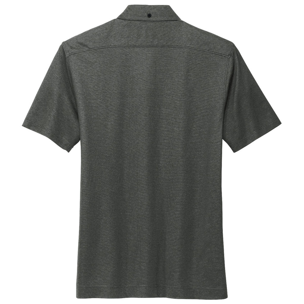 Mercer+Mettle Men's Anchor Grey Heather Stretch Pique Full-Button Polo