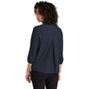 Mercer+Mettle Women's Night Navy Stretch Crepe 3/4 Sleeve Blouse