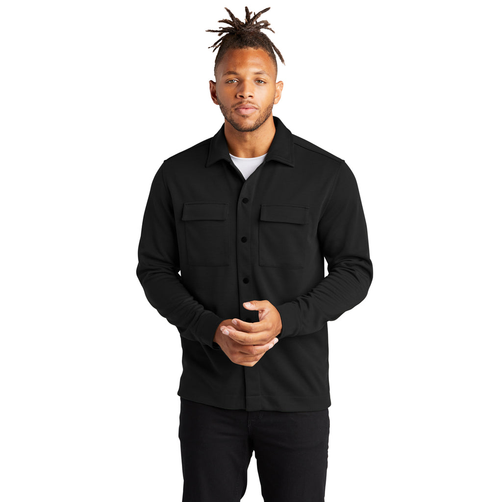 Mercer+Mettle Men's Deep Black Double-Knit Snap Front Jacket