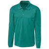 Clique Men's Teal Green Long Sleeve Spin Pique Polo