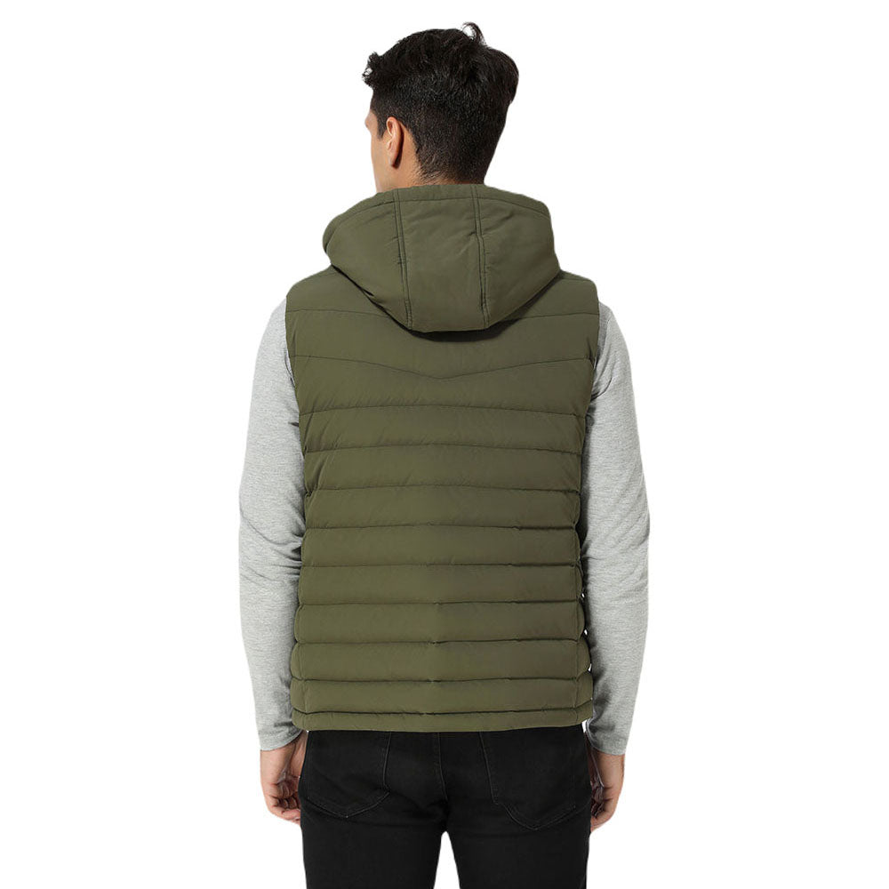 Ororo Men's Dark Green Heated Lightweight Down Vest