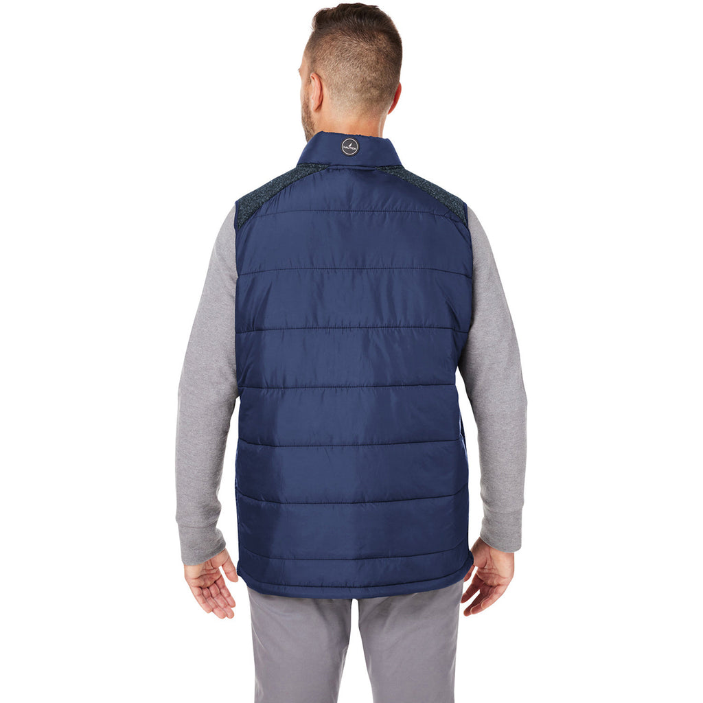 Nautica Men's Nautical Navy/Nautical Navy Heather Harbor Puffer Vest