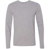 Next Level Men's Heather Grey Premium Fitted Long-Sleeve Crew Tee