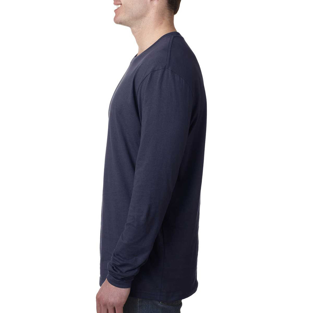 Next Level Men's Midnight Navy Premium Fitted Long-Sleeve Crew Tee